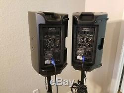 QSC K10 1000W Powered Speaker PAIR with SHURE MIC and XLR Cable