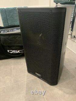 QSC K12 Active Powered Speakers Pair 1000w With Jam Stands And Qsc Cases & Leads