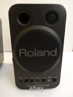 ROLAND MA-8BK Stereo Micro Monitor Speakers Active Powered Pair TESTED