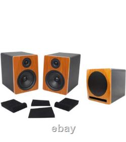 Rockville (2) APM6C 6.5 Powered Studio Monitors+Active 10 Subwoofer+Foam Pads