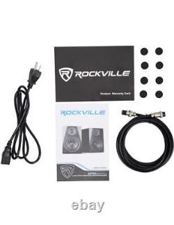 Rockville 2 APM6C 6.5 Powered Studio Monitors+Active 10 Subwoofer+Stands+Pads