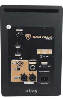 Rockville 2 APM6C 6.5 Powered Studio Monitors+Active 10 Subwoofer+Stands+Pads
