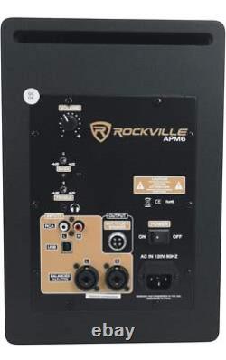 Rockville (2) APM6W 6.5 Powered Studio Monitors+Active 10 Subwoofer+Stands+Pad