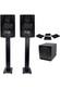 Rockville (2) APM8B 8 Powered Studio Monitors+Active 10 Subwoofer+Stands and P