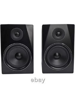 Rockville (2) APM8B 8 Powered Studio Monitors+Active 10 Subwoofer+Stands and P