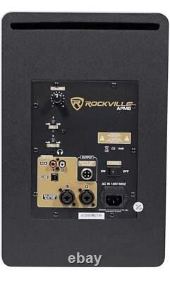 Rockville (2) APM8B 8 Powered Studio Monitors+Active 10 Subwoofer+Stands and P