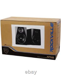 Rockville (2) APM8B 8 Powered Studio Monitors+Active 10 Subwoofer+Stands and P