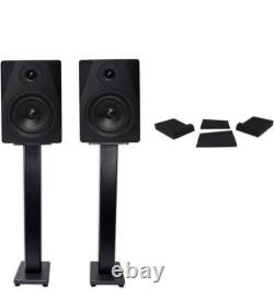 Rockville (2) DPM5B Powered 5.25 300w Active Studio Monitors+Stands+Pads