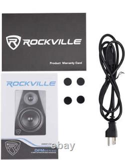 Rockville (2) DPM5B Powered 5.25 300w Active Studio Monitors+Stands+Pads