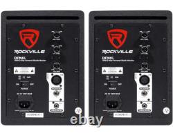 Rockville (2) DPM5C Dual Powered 5.25 300w Active Studio Monitors+Stands+Pads