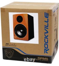 Rockville (2) DPM5C Dual Powered 5.25 300w Active Studio Monitors+Stands+Pads