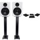 Rockville (2) DPM5W Dual Powered 5.25 300w Active Studio Monitors+Stands+Pads