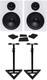 Rockville (2) DPM5W Dual Powered 5.25 300w Active Studio Monitors+Stands+Pads