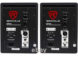Rockville (2) DPM5W Dual Powered 5.25 300w Active Studio Monitors+Stands+Pads