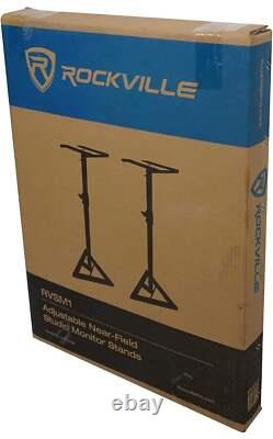 Rockville (2) DPM5W Dual Powered 5.25 300w Active Studio Monitors+Stands+Pads