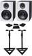 Rockville 2 DPM6W Dual Powered 6.5 420 Watt Active Studio Monitors+Stands+Pads