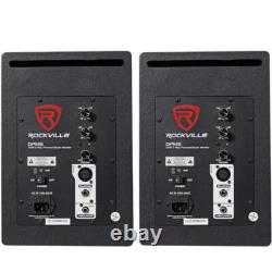 Rockville 2 DPM6W Dual Powered 6.5 420 Watt Active Studio Monitors+Stands+Pads