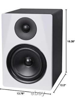 Rockville 2 DPM6W Dual Powered 6.5 420 Watt Active Studio Monitors+Stands+Pads