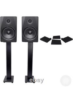 Rockville (2) DPM8B Dual Powered 8 600 Watt Active Studio Monitors+Stands+Pads