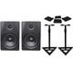Rockville 2 DPM8B Dual Powered 8 600 Watt Active Studio Monitors+Stands+Pads