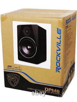 Rockville (2) DPM8B Dual Powered 8 600 Watt Active Studio Monitors+Stands+Pads