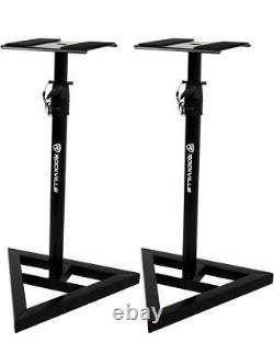 Rockville 2 DPM8B Dual Powered 8 600 Watt Active Studio Monitors+Stands+Pads