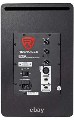 Rockville (2) DPM8B Dual Powered 8 600w Active Recording Studio Monitors+Pads