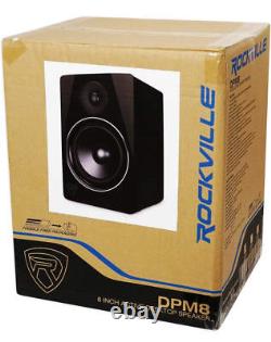 Rockville (2) DPM8B Dual Powered 8 600w Active Recording Studio Monitors+Pads