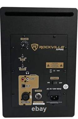 Rockville APM6C 6.5 2-Way 350W Active/Powered USB Studio Monitor Speakers Pai