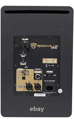Rockville APM8B 8 2-Way 500W Active/Powered USB Studio Monitor Speakers Pair