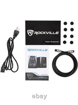 Rockville APM8B 8 2-Way 500W Active/Powered USB Studio Monitor Speakers Pair