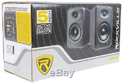 Rockville ASM5 5 200W Active/Powered USB Studio Monitor Speakers Pair