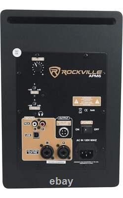 Rockville Apm6c 6.5 2-Way 350W Active/Powered USB Studio Monitor Speakers Pair