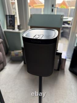 SONOS PLAY 1 Pair Black with Flexson Stands PRICE DROP