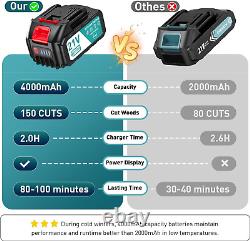 Seesii 8 Inch Mini Cordless Chainsaw with High Capacity 4000mAh x2 Batteries
