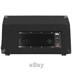 Seismic Audio Pair Premium Powered 2-Way 10 PA Floor Monitor withTitanium Horns