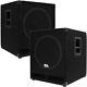 Seismic Audio Pair of Powered 15 Sub Cabs PA DJ PRO Audio Band Active 15 Subs