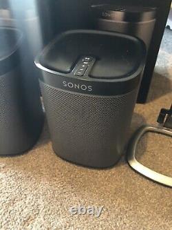 Sonos Play1 Wireless Smart Speaker 1 pair Black Boxed With Stands