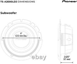 TS-A2000LD2 8 Shallow Mount Component Subwoofer, 700 Watts Max Power