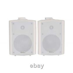 UKDJ Pair of Amplifield Stereo Speakers 2 x 30W Active Powered in White BNIB