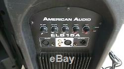 Used Pair of American Audio ELS15A Powered Speaker B55622-1 (KO) LOC. EEE-6