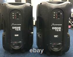 Used Pair of Studiomaster Drive 12A Active Powered PA Speakers 310W RMS