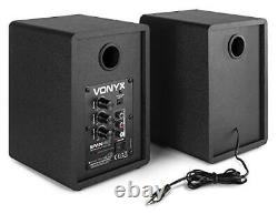 VONYX 40B Active Studio Monitors (Pair) 4 Powered Desktop Multimedia Speake