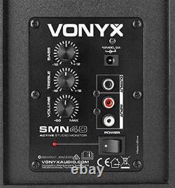 VONYX 40B Active Studio Monitors (Pair) 4 Powered Desktop Multimedia Speake