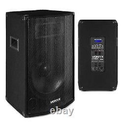 VONYX Pair of 15 Inch Active Powered PA Speakers with Bluetooth USB MP3 DJ St