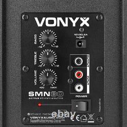 Vonyx 30B Active Studio Monitors (Pair) 3 Powered Desktop Speakers, Black