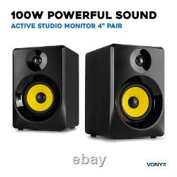 Vonyx 40B Active Studio Monitors (Pair) 4 Powered Multimedia Speakers Black