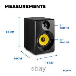 Vonyx 40B Active Studio Monitors (Pair) 4 Powered Multimedia Speakers Black