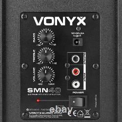 Vonyx 40B Active Studio Monitors (Pair) 4 Powered Multimedia Speakers Black
