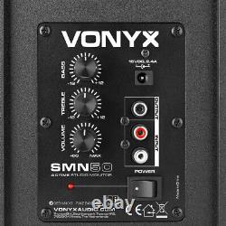 Vonyx 50B Active Studio Monitors (Pair) 5 Powered Speakers, 70 Watt, Black